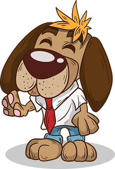 Cartoon Dog Wearing Tie