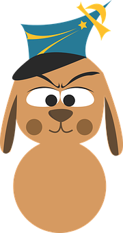 Cartoon Dog Wizard Hat