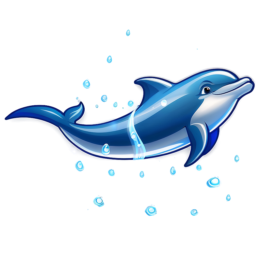 Cartoon Dolphin In Water Png 91