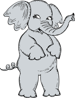 Cartoon_ Elephant_ Character_ Vector