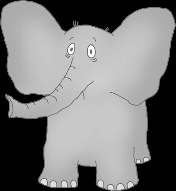 Cartoon Elephant Grey Vector