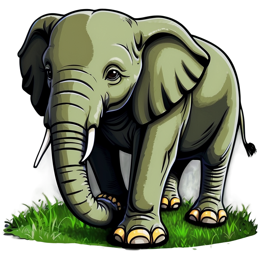 Cartoon Elephant In Nature Png Qfq