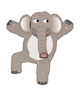 Cartoon Elephant Shrugging