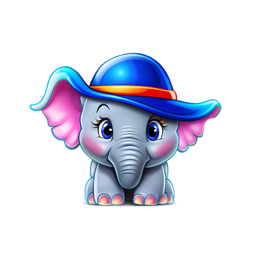 Cartoon Elephant With Hat Png 06272024