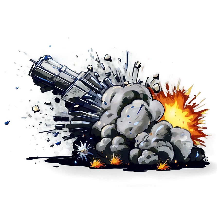 Cartoon Explosion With Debris Png Qai