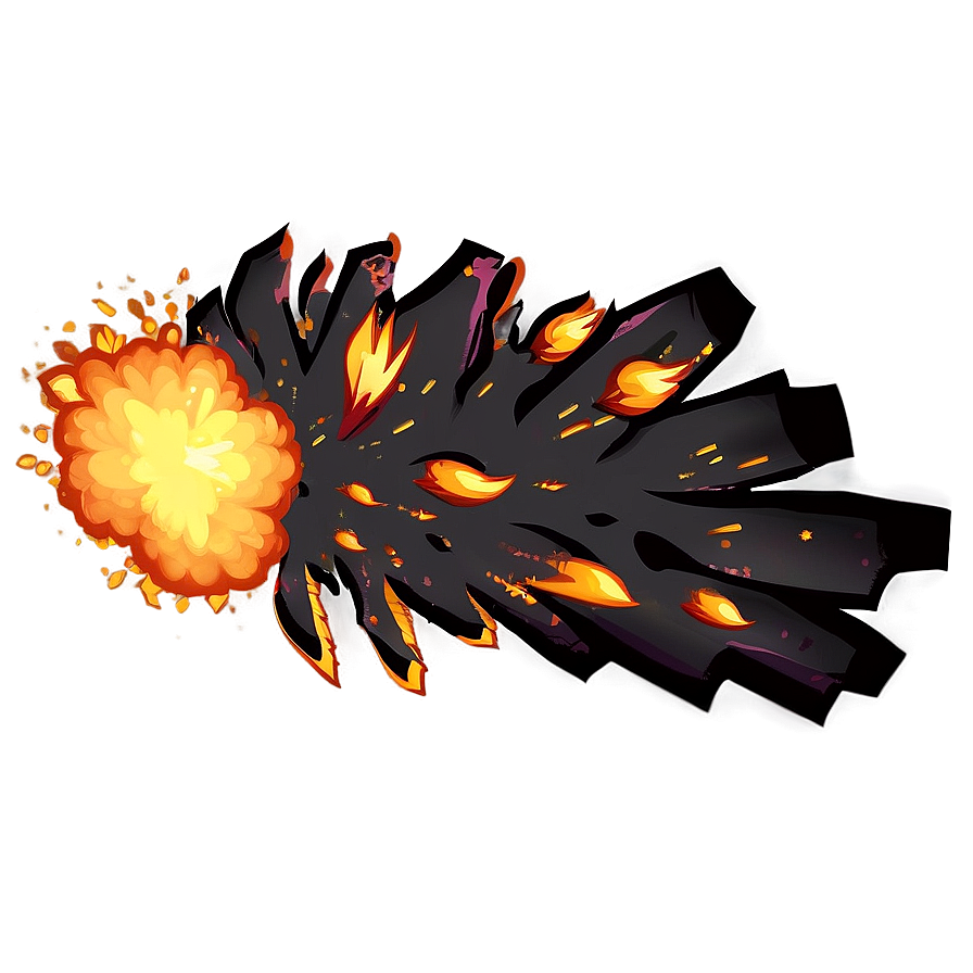 Cartoon Explosion With Flames Png Hwm