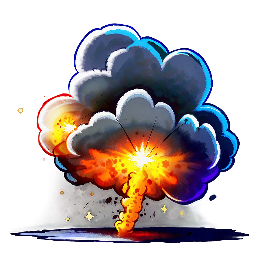 Cartoon Explosion With Smoke Png 37