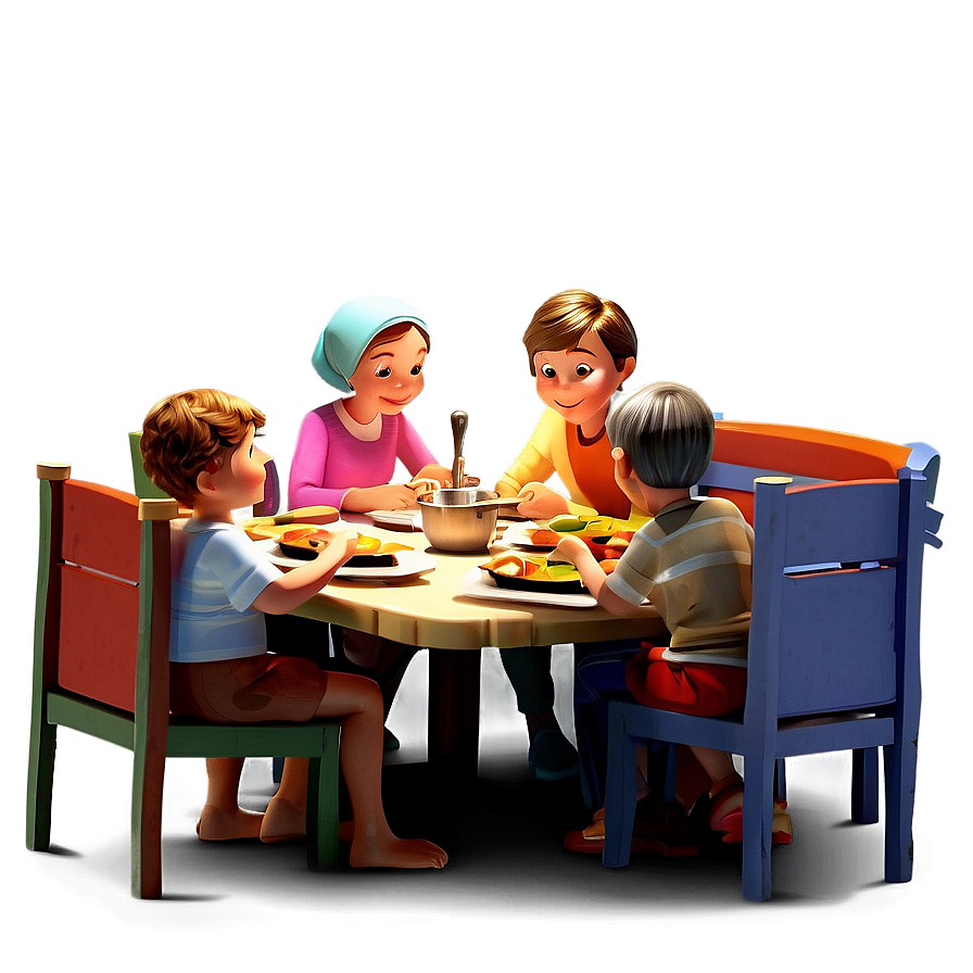 Cartoon Family Dinner Png Gng93