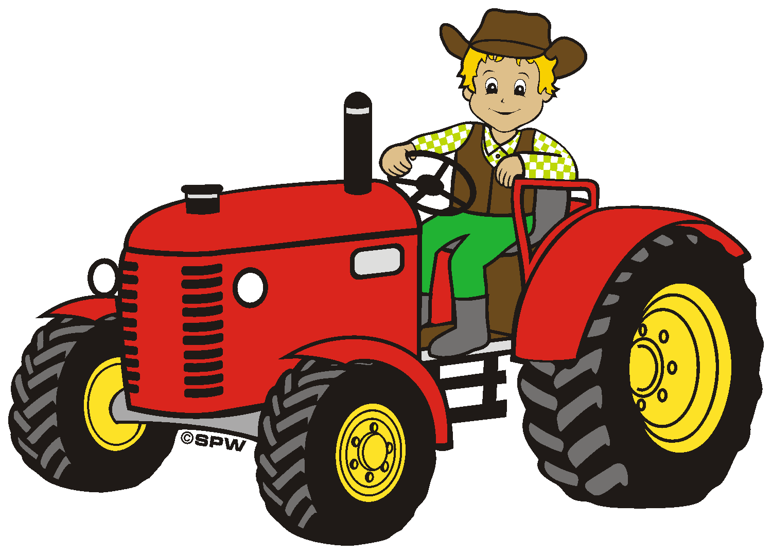 Cartoon Farmeron Tractor