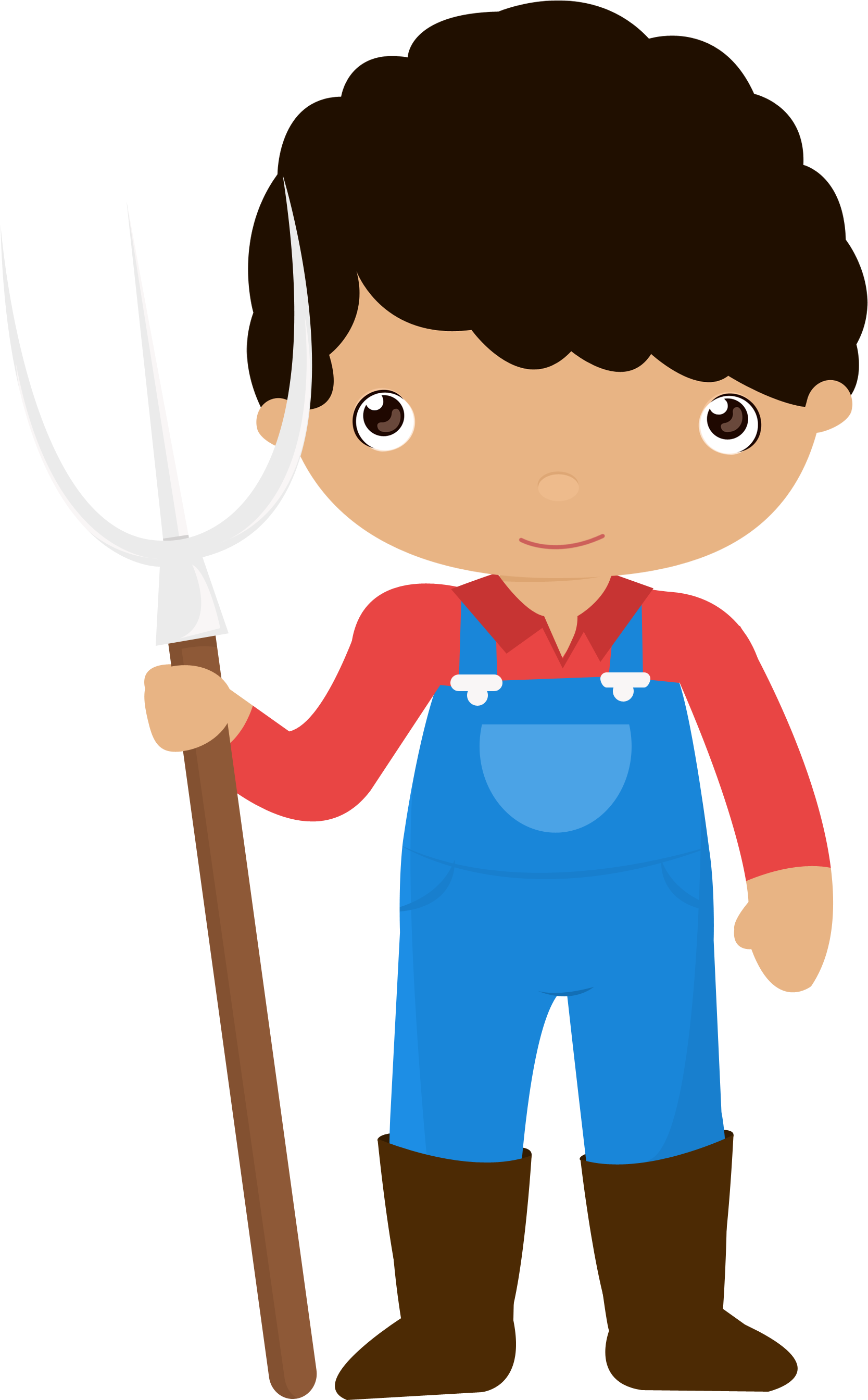 Cartoon Farmerwith Pitchfork