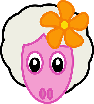 Cartoon Flower Decorated Sheep