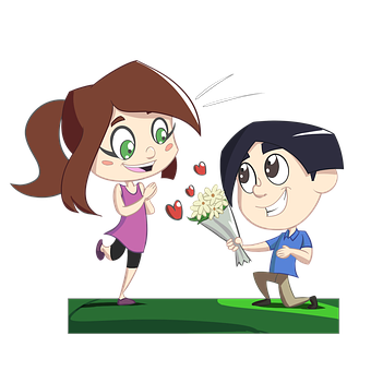 Cartoon Flower Gift Romance