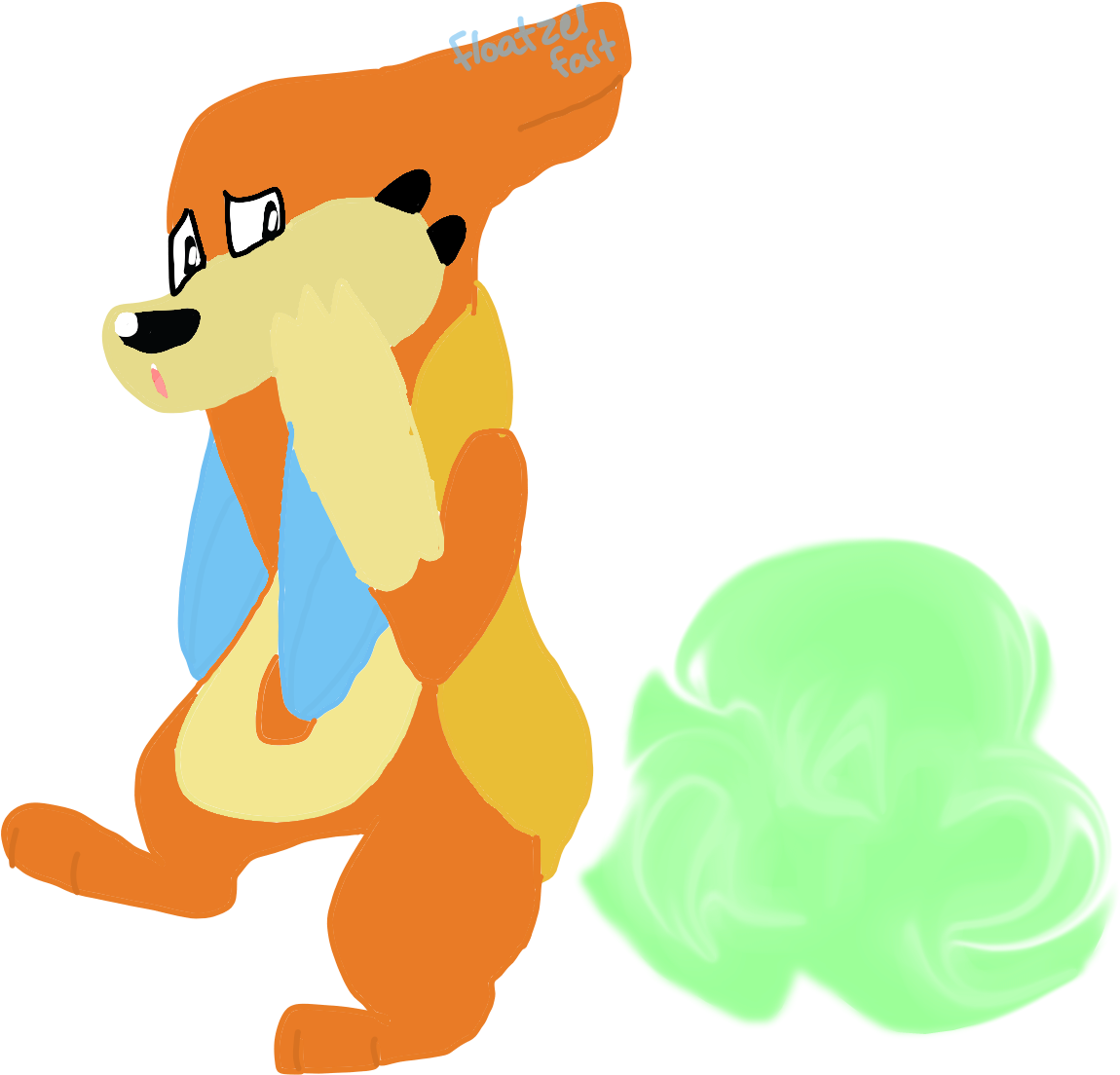 Cartoon Fox Farting Illustration