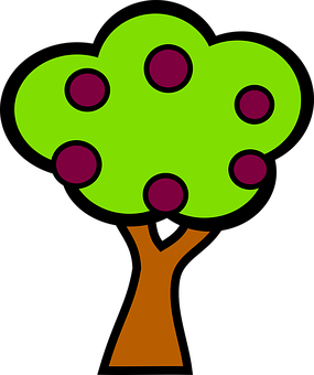 Cartoon Fruit Tree Graphic