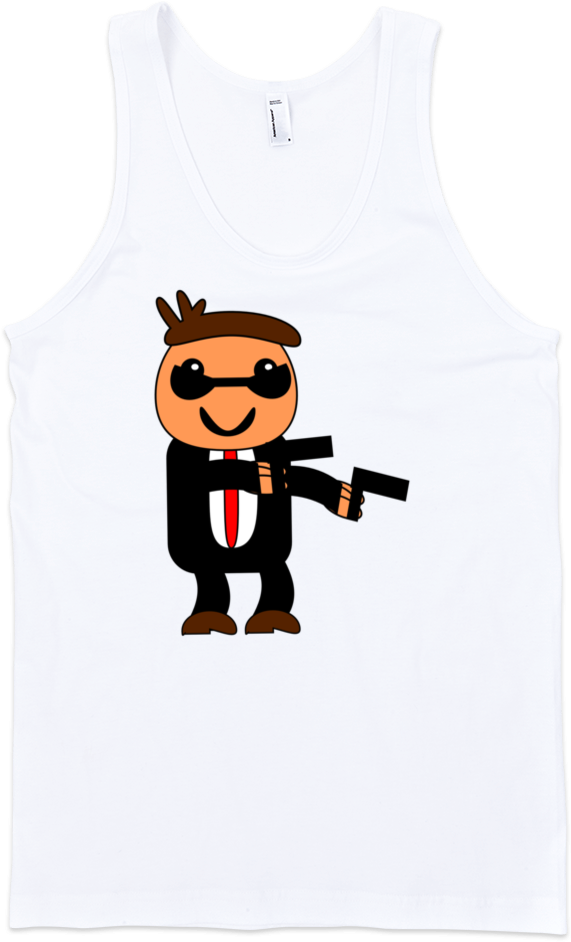 Cartoon Gangster Tank Top Design