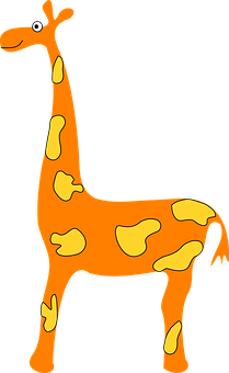 Cartoon Giraffe Orange Background