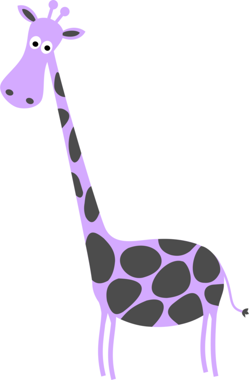 Cartoon Giraffe Purple Background