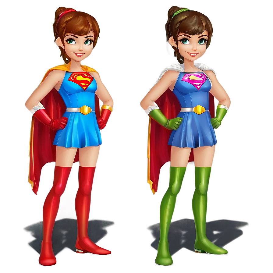 Cartoon Girl In A Superhero Costume Png 06132024