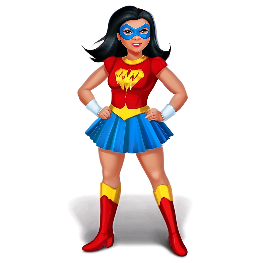 Cartoon Girl In A Superhero Costume Png Bfu