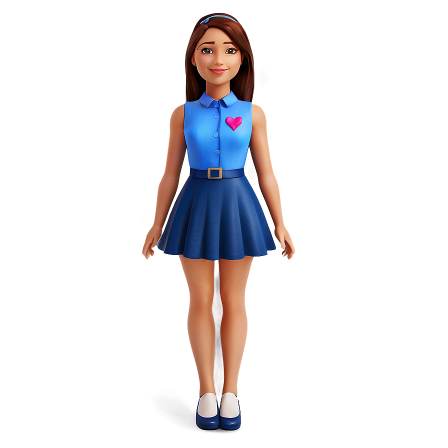 Cartoon Girl In Dress Png Kyf