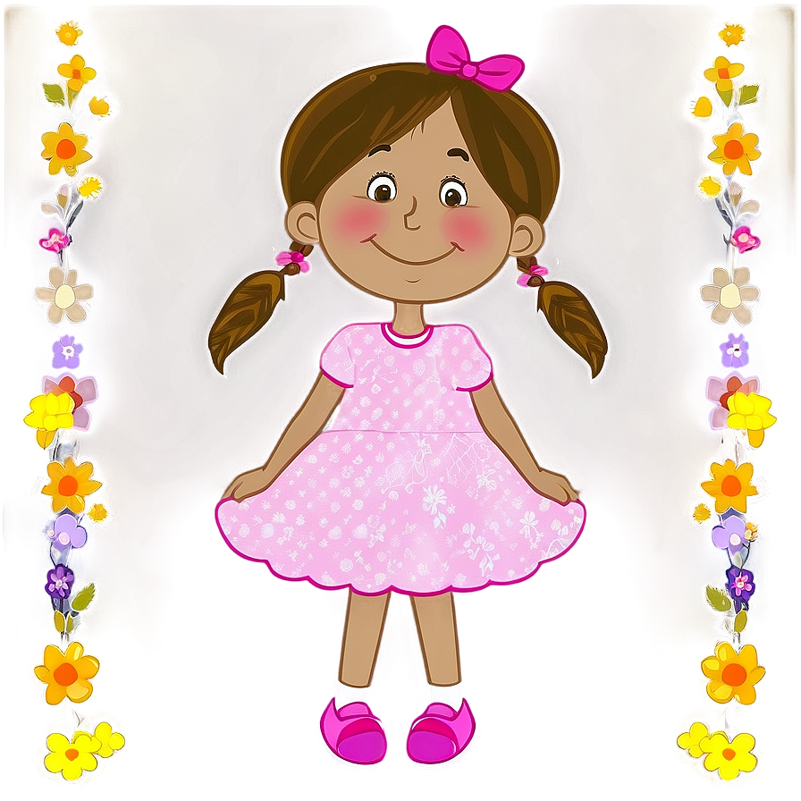 Cartoon Girl In Garden Png 06132024