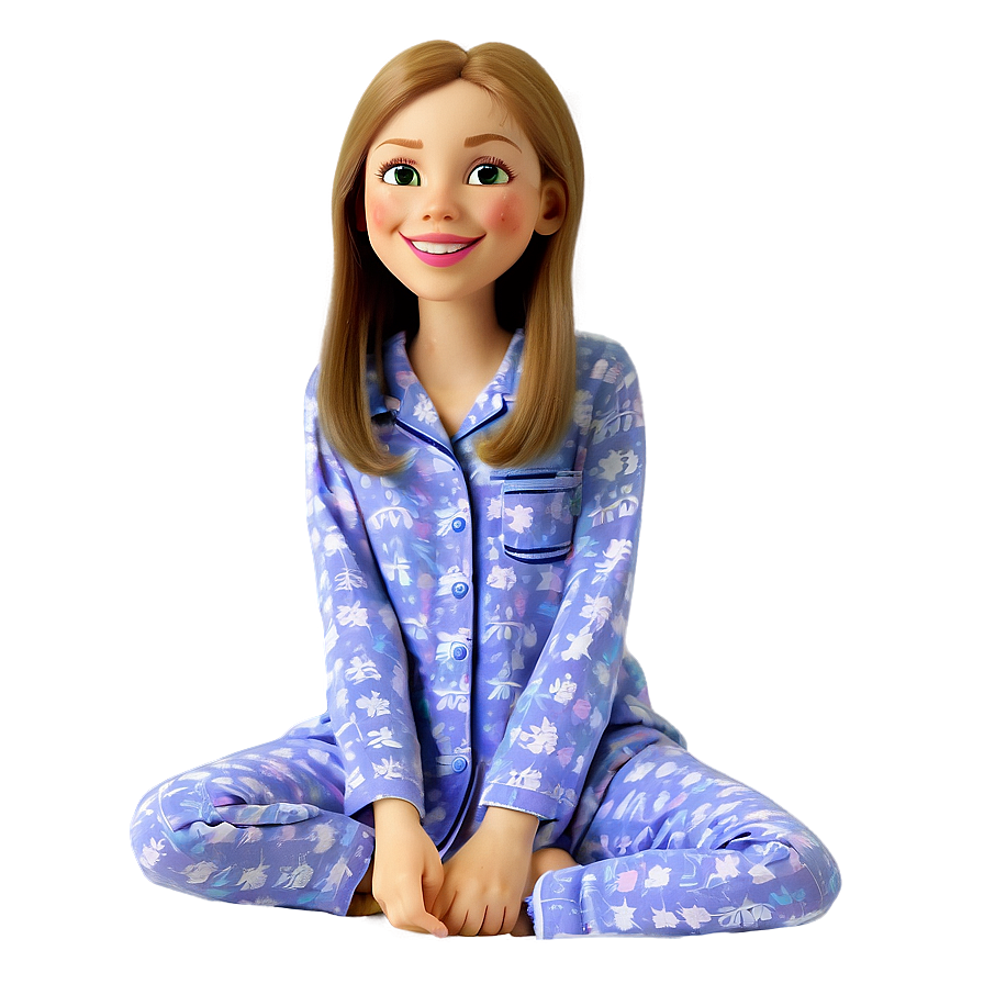 Cartoon Girl In Pajamas Png Eha