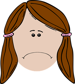 Cartoon Girl Sad Face