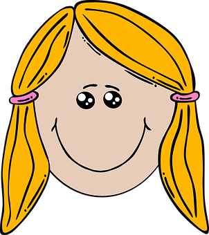 Cartoon Girl Smiling Face