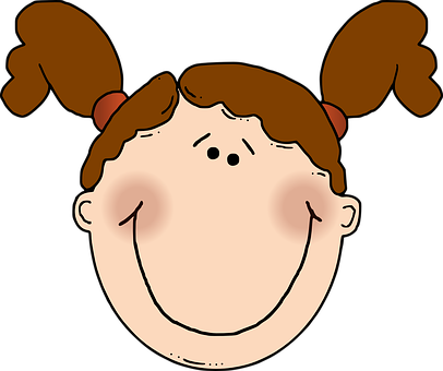 Cartoon Girl Smiling Face