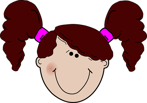 Cartoon Girl Smiling Face