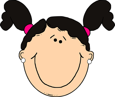 Cartoon Girl Smiling Vector