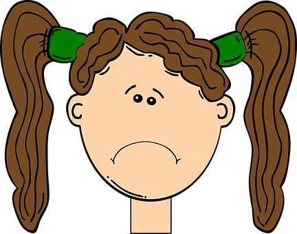 Cartoon Girl With Brown Pigtails