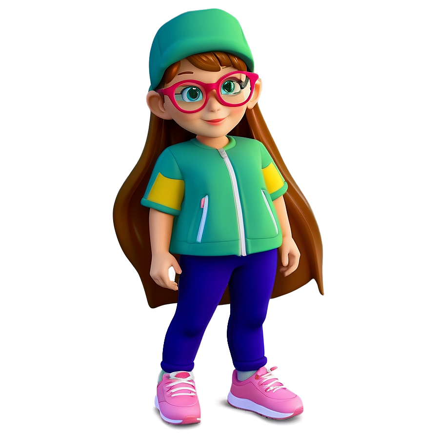 Cartoon Girl With Glasses Png Kvu7