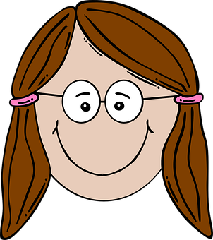 Cartoon Girl With Glasses