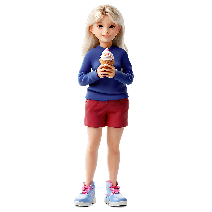 Cartoon Girl With Ice Cream Png 06132024