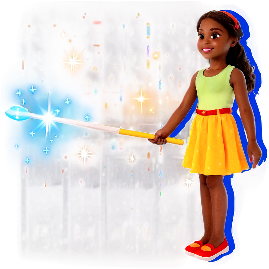 Cartoon Girl With Magic Wand Png Abc