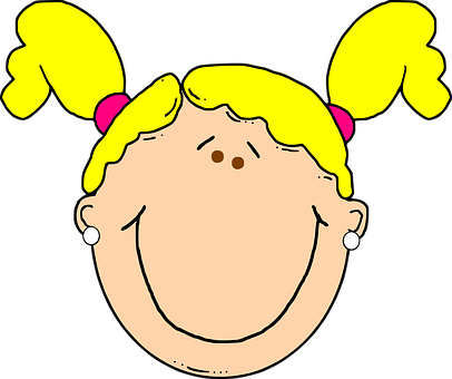 Cartoon Girl Yellow Pigtails