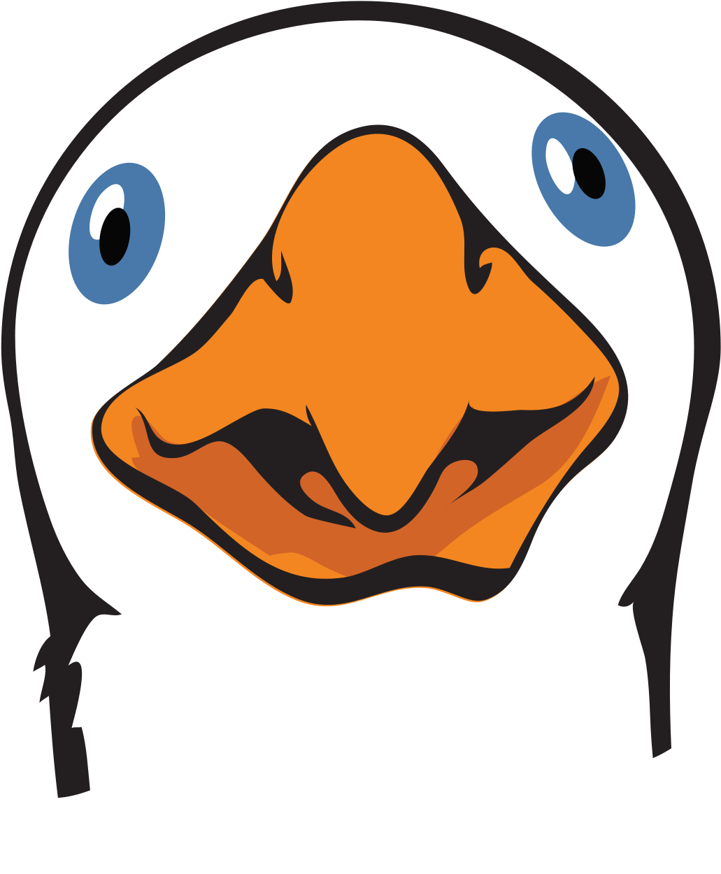 Cartoon Goose Face Graphic