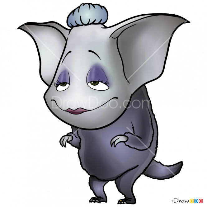 Cartoon Grandma Elephant Character