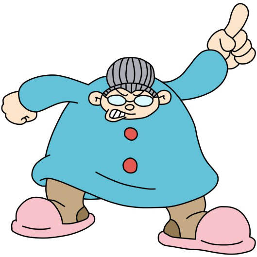 Cartoon Grandma Giving Thumb Up