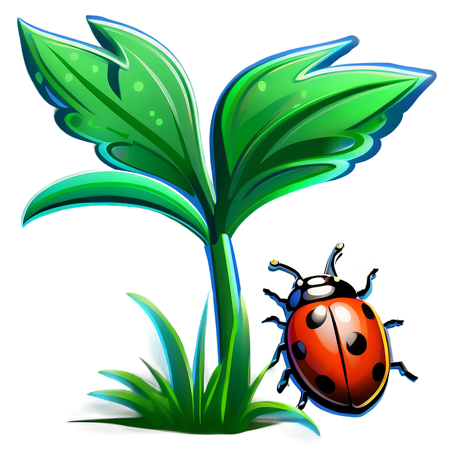 Cartoon Grass With Ladybug Png 52