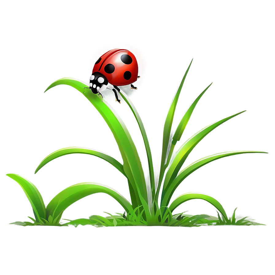 Cartoon Grass With Ladybug Png Jau60