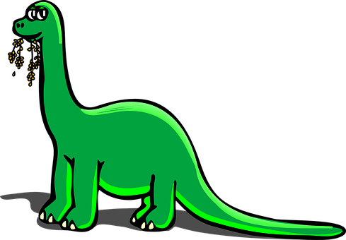 Cartoon Green Dinosaur Sneezing