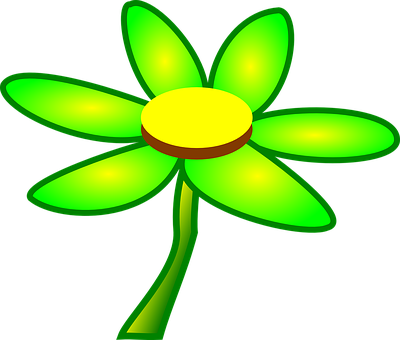 Cartoon Green Flower Graphic