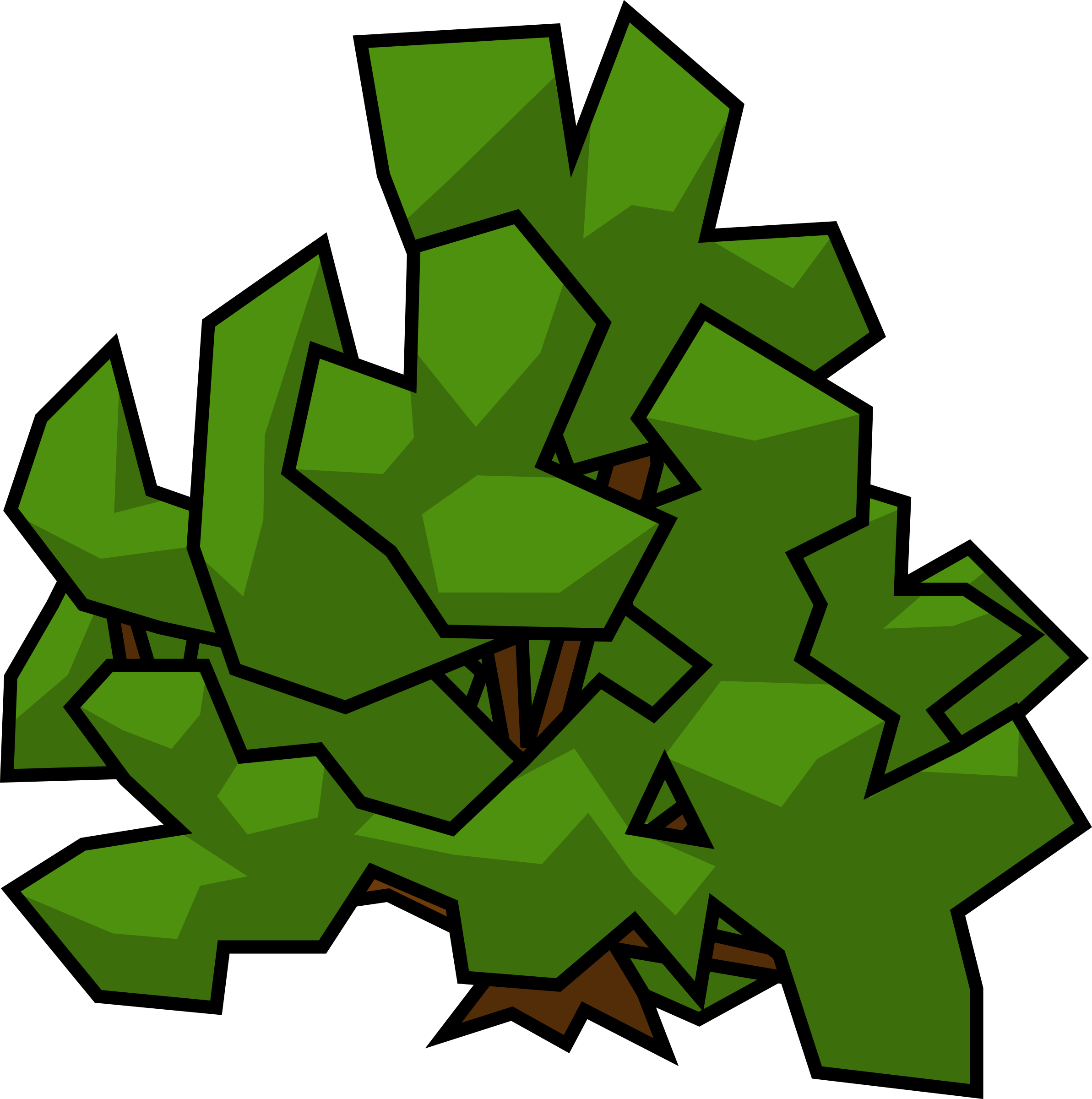 Cartoon Green Shrub Illustration