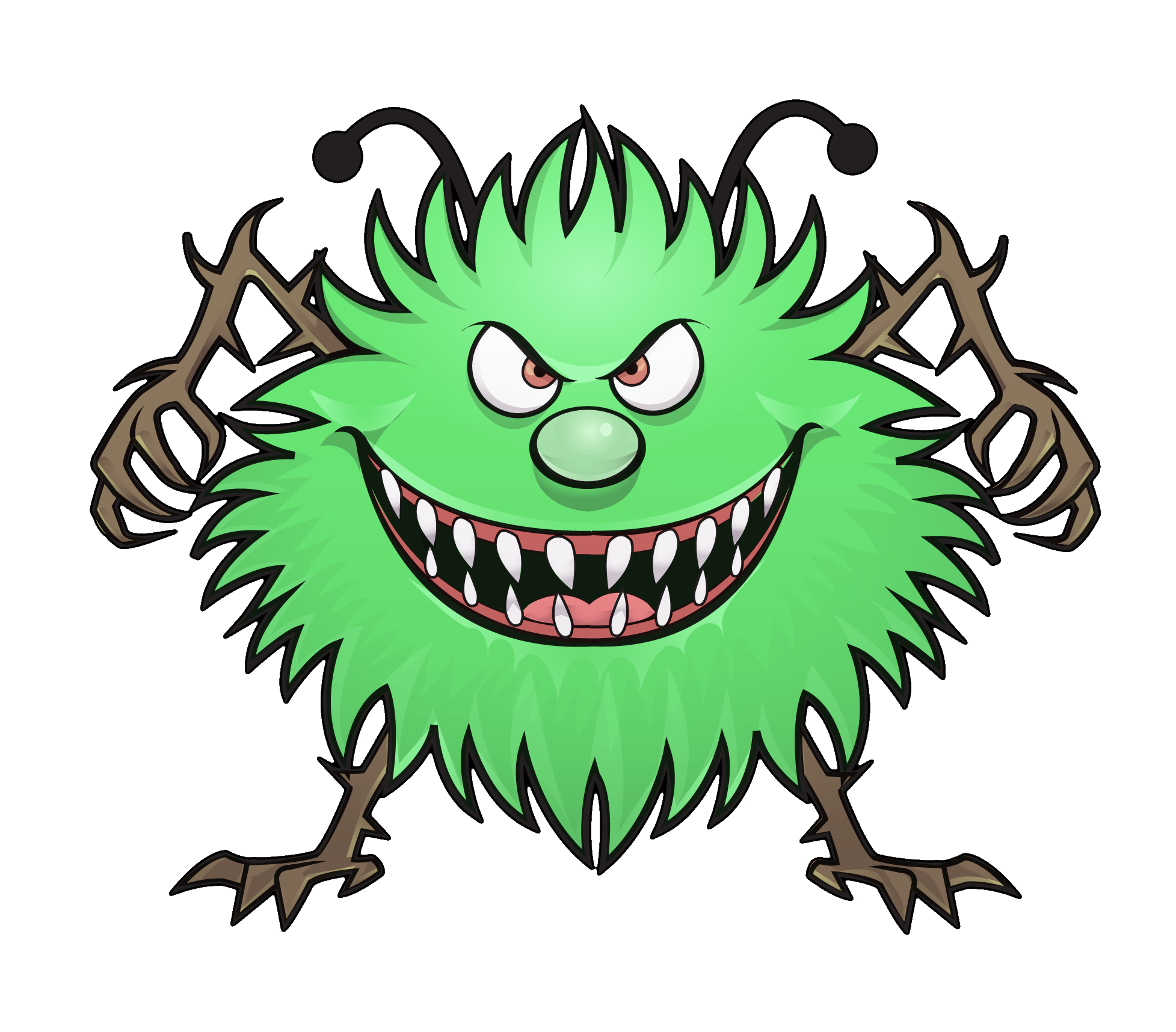 Cartoon Green Virus Character