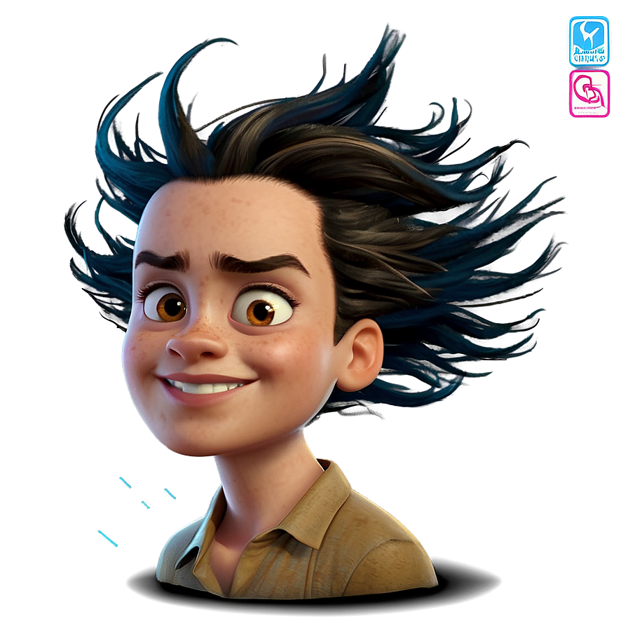 Cartoon Hair In Wind Png Vnf93