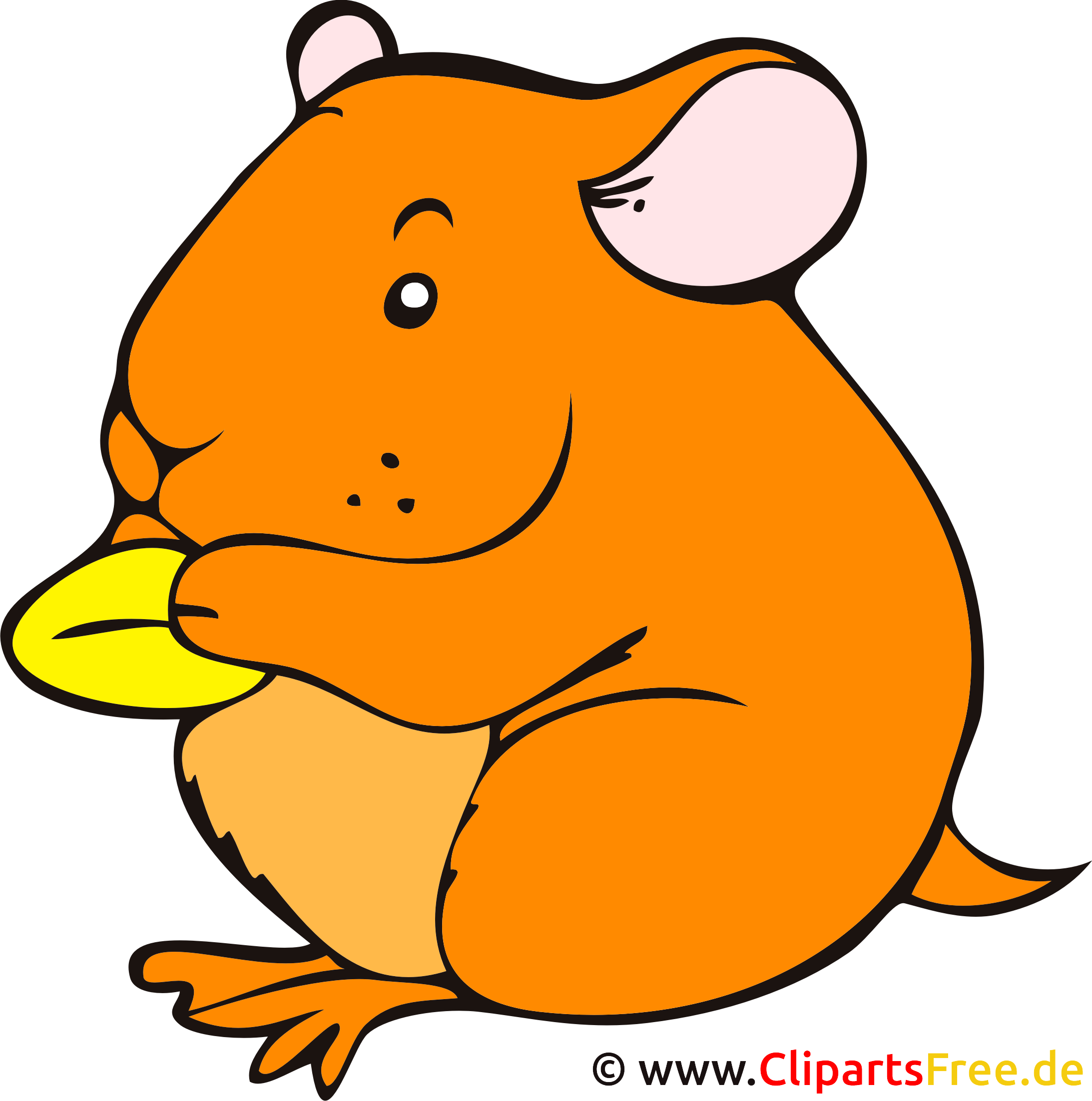 Cartoon Hamster Eating Treat