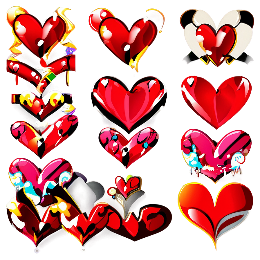 Cartoon Heart Pattern Png Eae