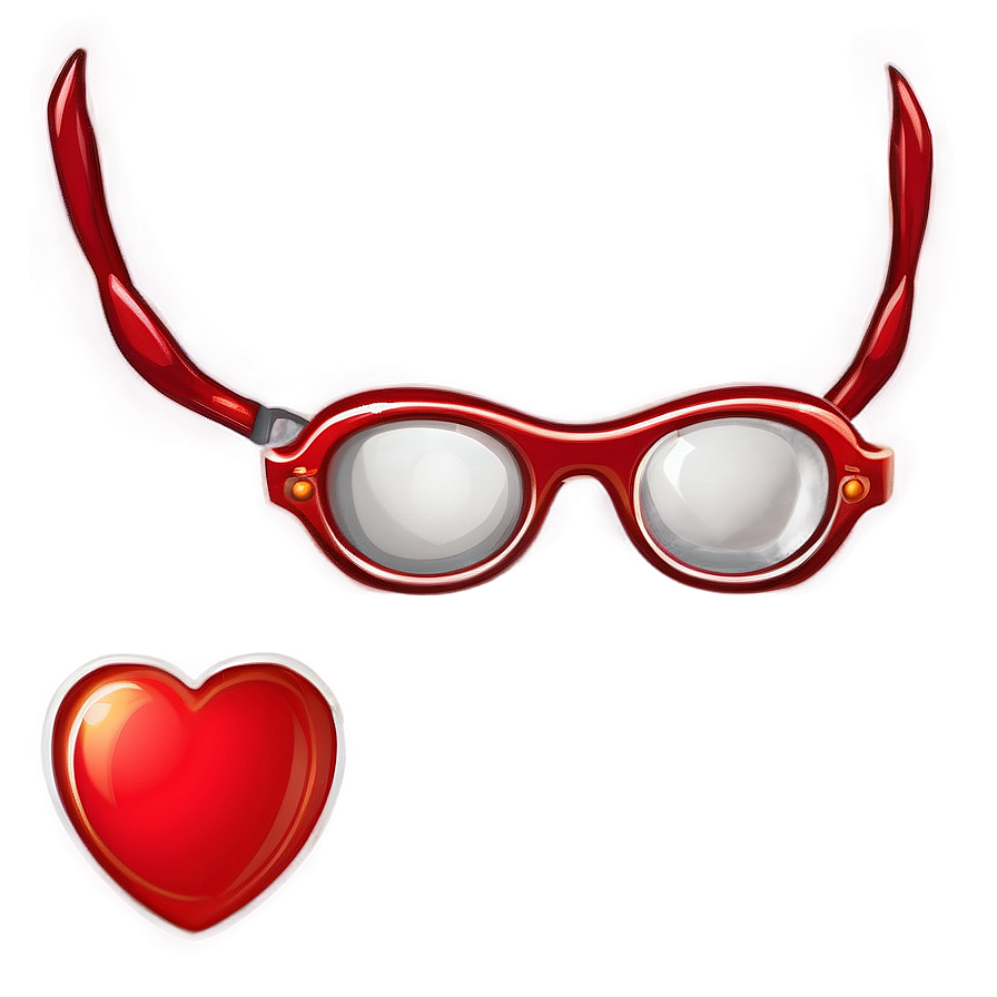 Cartoon Heart With Glasses Png 14